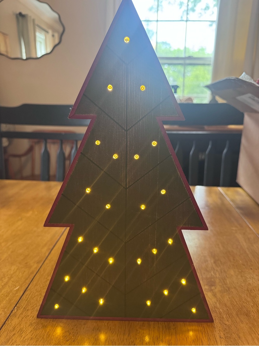 Threshold LED Wooden Holiday Tree in Green with Yellow Lights - Picture 1 of 10